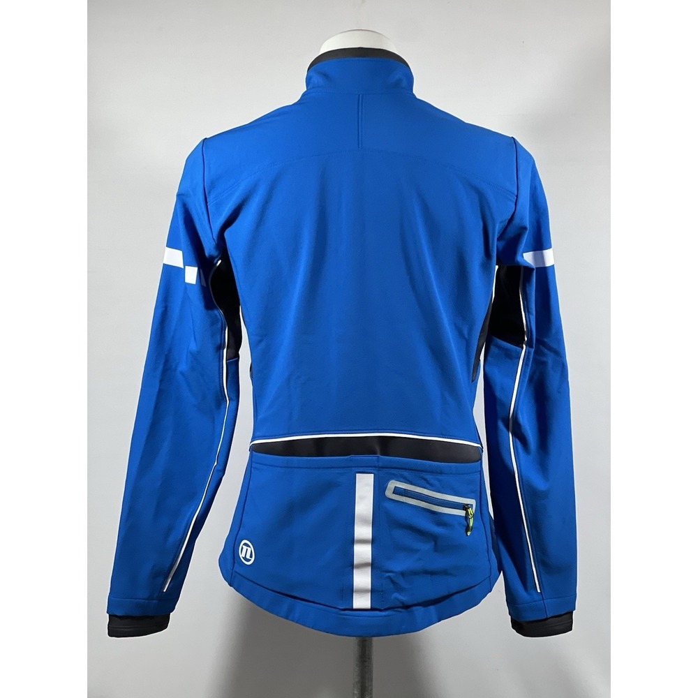 Novara Cycling Jacket Mens Blue Reflective Full Zip Performance Riding - Picture 3 of 16